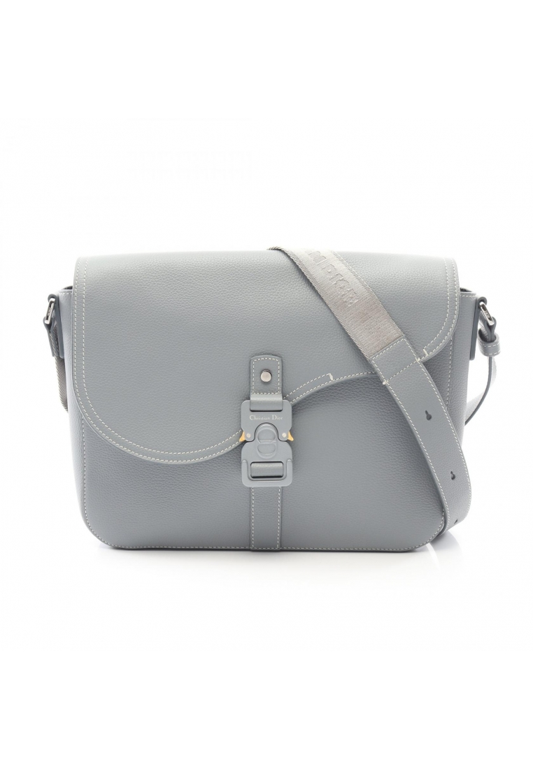 Christian Dior Pre-Loved Christian Dior SADDLE saddle Messenger bag Shoulder bag leather gray