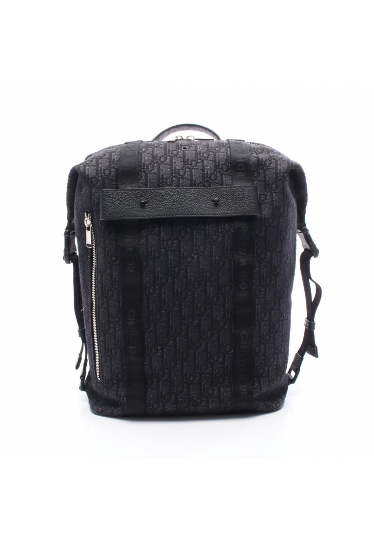 Christian Dior Pre-Loved Christian Dior safari oblique Backpack rucksack canvas leather black