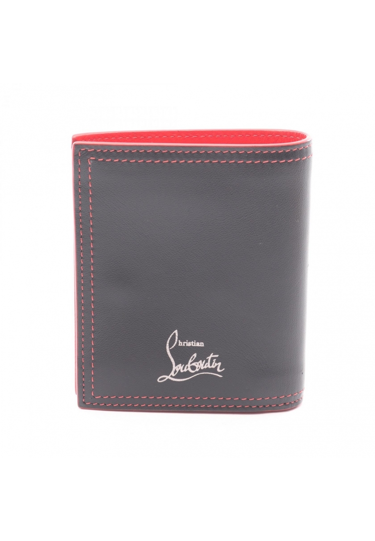 Christian Louboutin Pre-Loved CHRISTIAN LOUBOUTIN Bi-fold wallet leather black Red