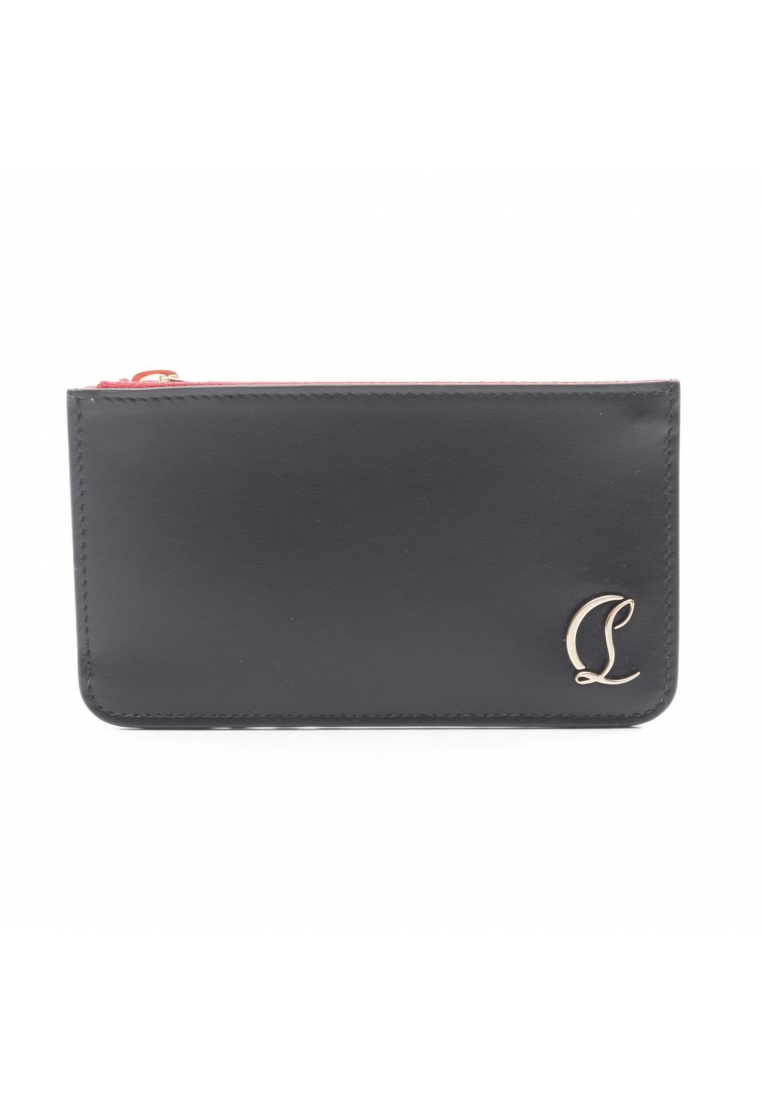 Christian Louboutin Pre-Loved CHRISTIAN LOUBOUTIN LOUBI54 ZIPPED CARD HOLDER Ruby 54 card case leath