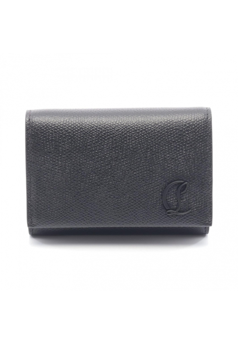 Christian Louboutin Pre-Loved CHRISTIAN LOUBOUTIN Mooncrest trifold wallet leather black Red