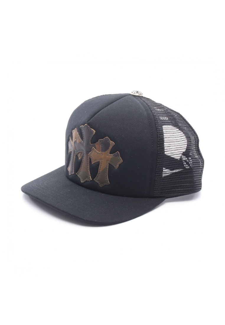 Chrome Hearts Pre-Loved Chrome Hearts 3Cemetery Cross Patch camouflage tracker mesh cap cotton black