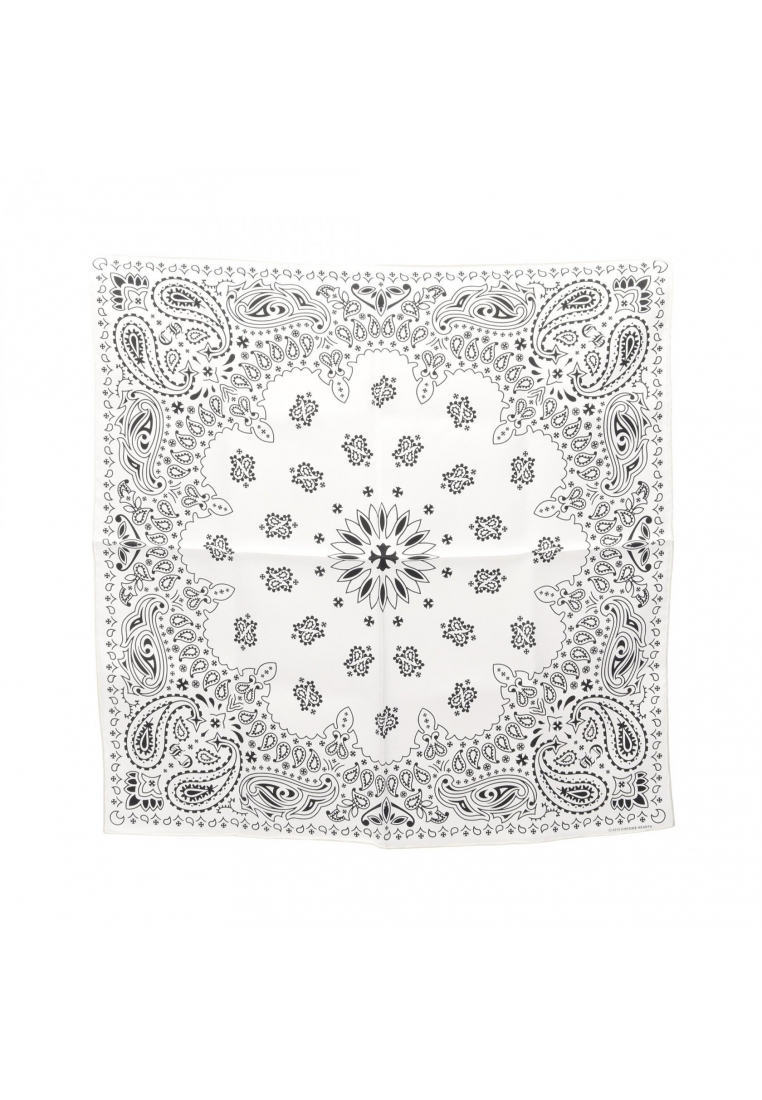 Chrome Hearts Pre-Loved Chrome Hearts bandana scarf Paisley silk white black