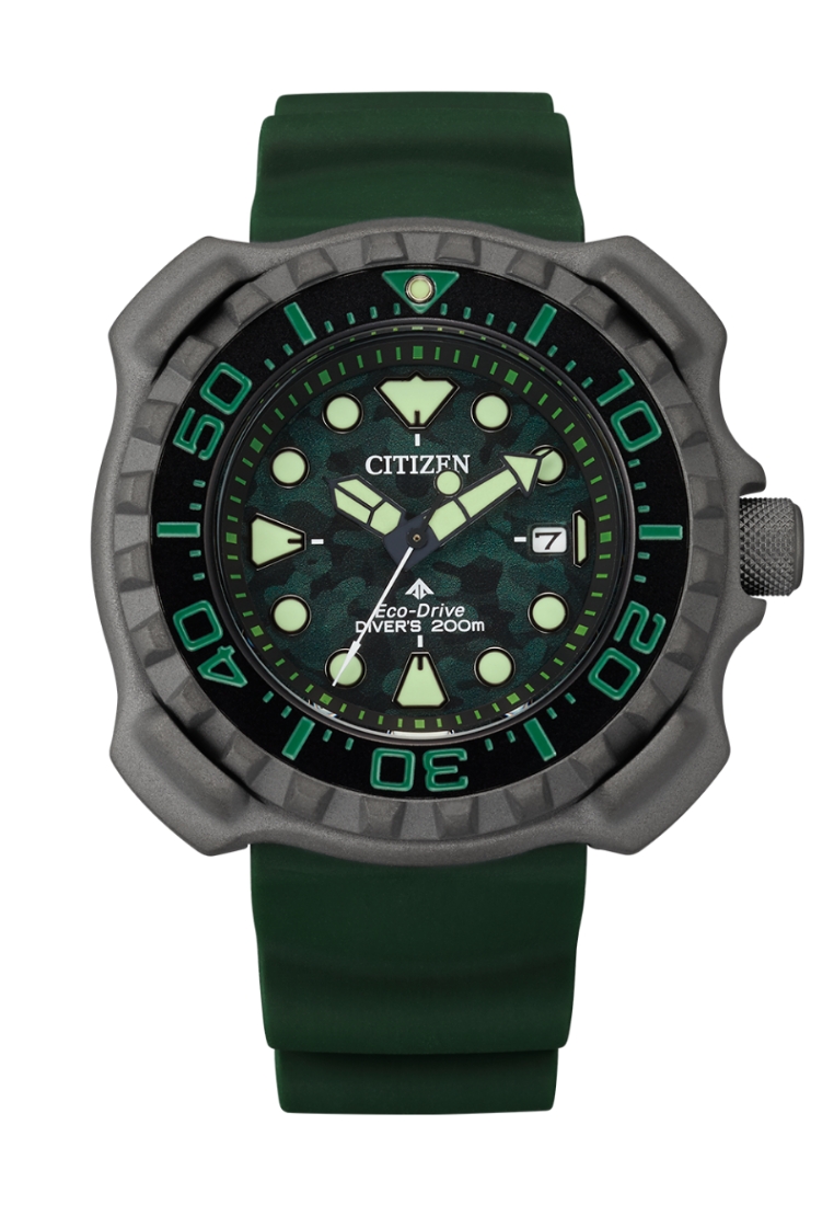 Citizen Citizen Promaster Marine Diver's 200m Titanium Case Green Dial Black Polyurethane Strap Eco-