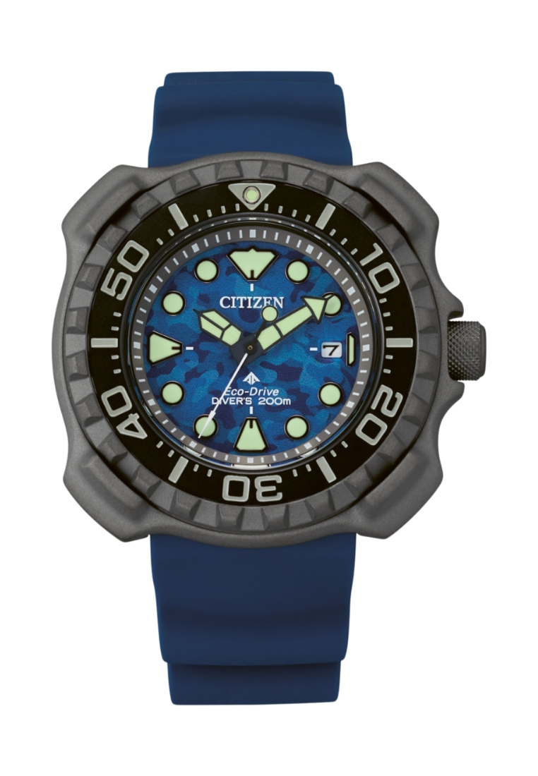 Citizen Citizen Promaster Professional Diver 200m Titanium Case Blue Dial Blue Polyurethane Band Eco