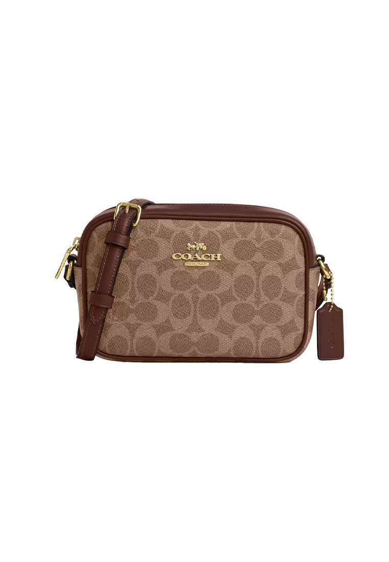 COACH Mini Jamie Camera Bag In Signature Canvas Tan/Brown CY752