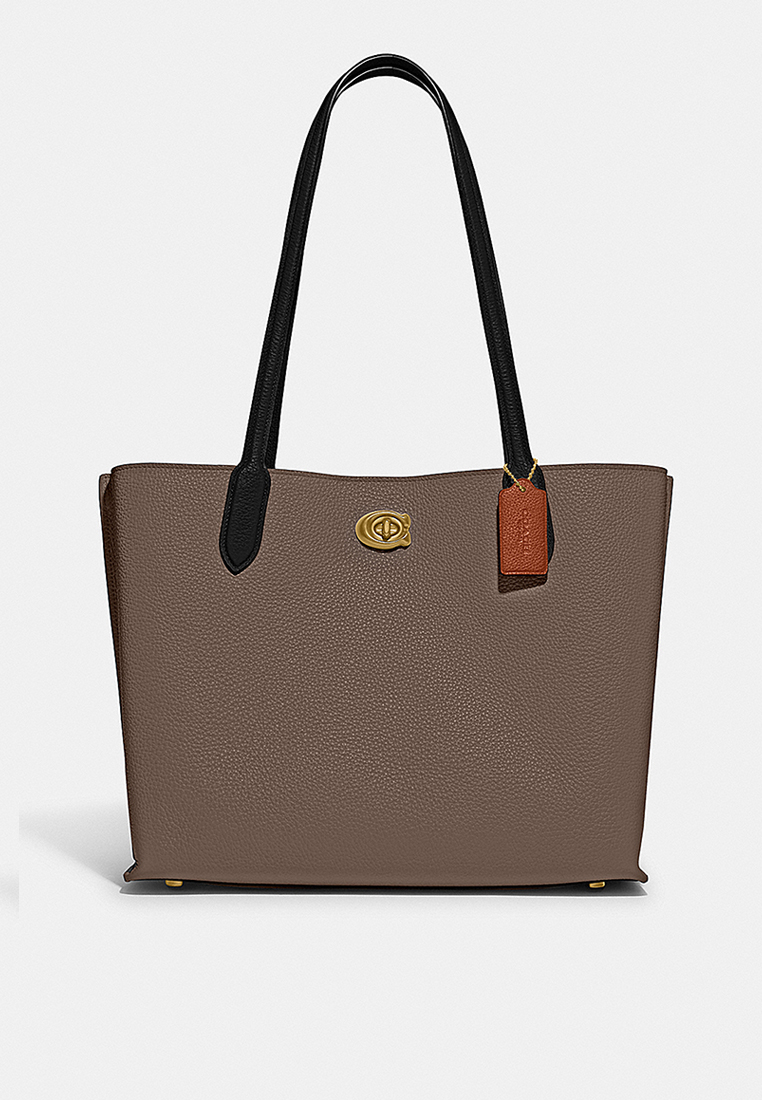 Coach Willow Tote Bag In Colorblock With Signature Canvas Interior