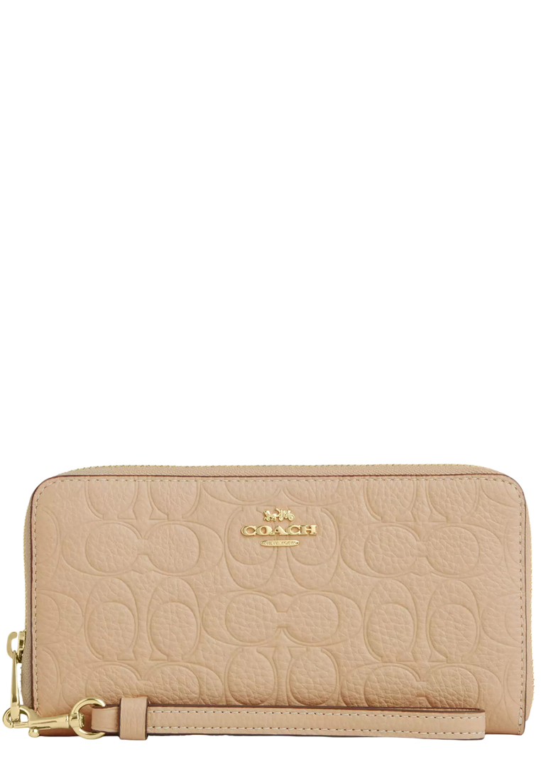 COACH Long Zip Around Wallet In Signature Leather - Oat CCL35