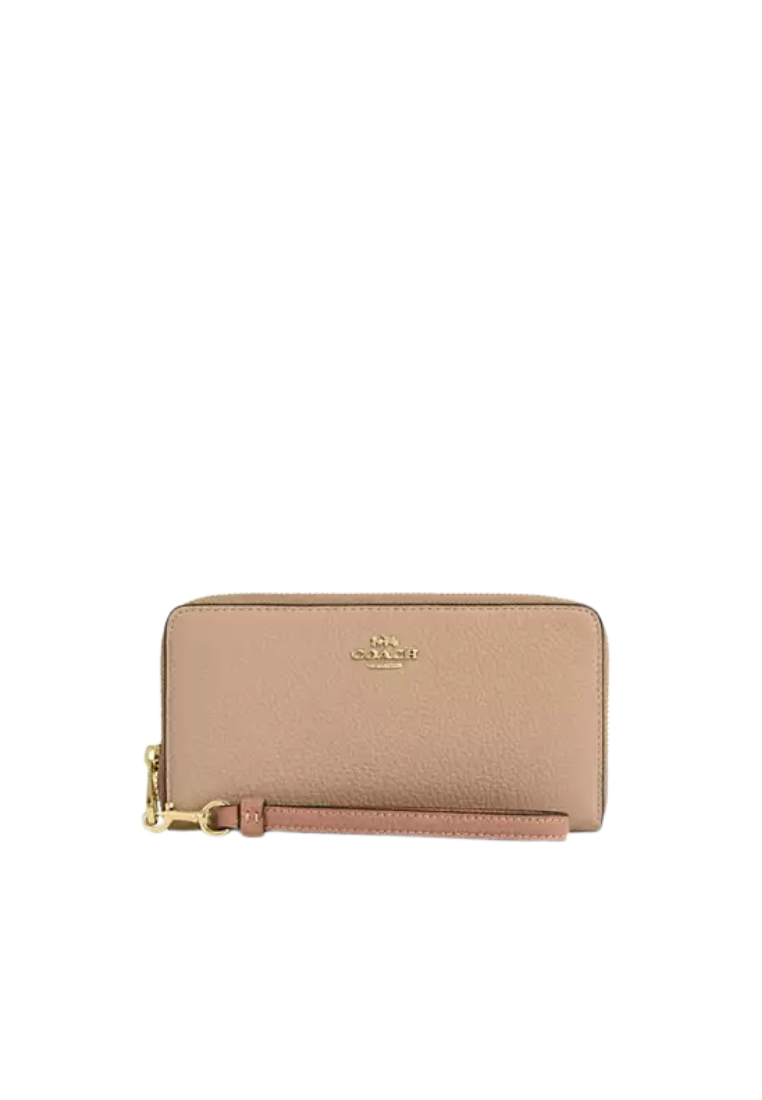 COACH Coach Long Zip Around Wallet In Cream Peach CBR67