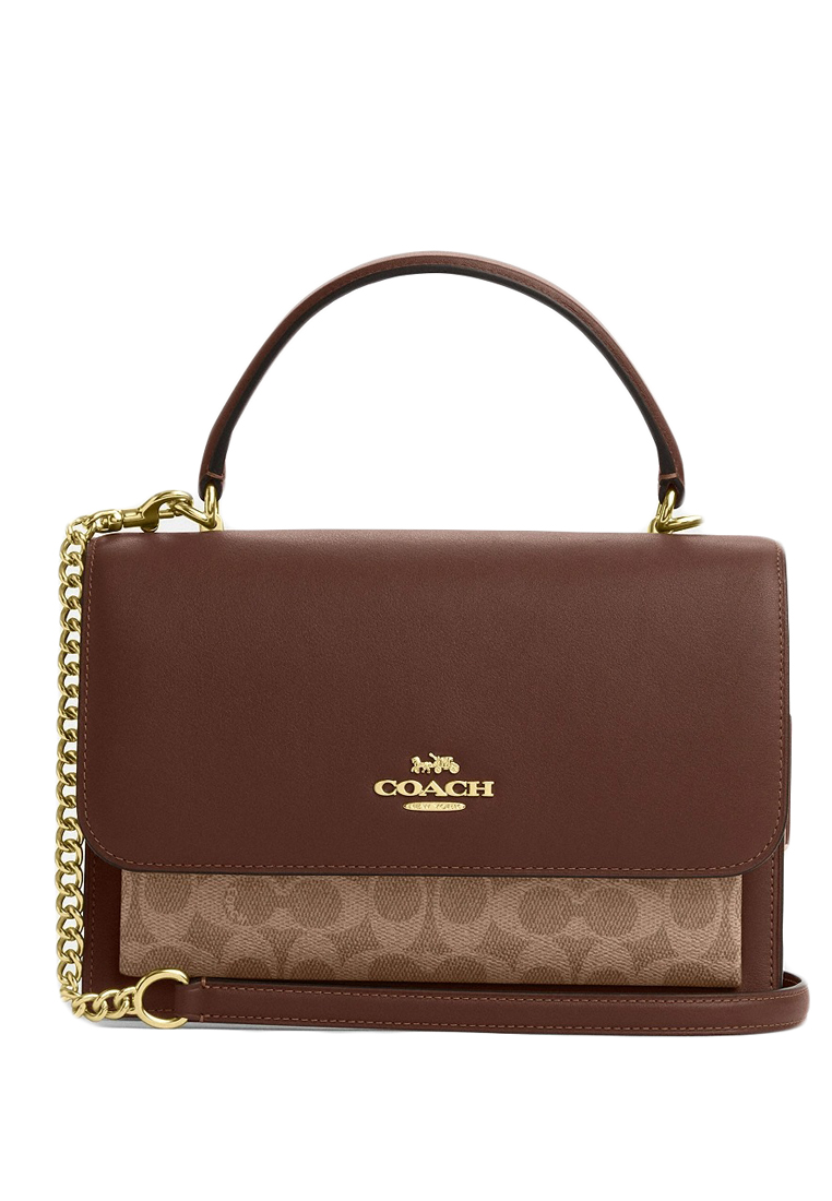 COACH Coach Klare Top Handle Bag In Signature Canvas - Tan/Brown