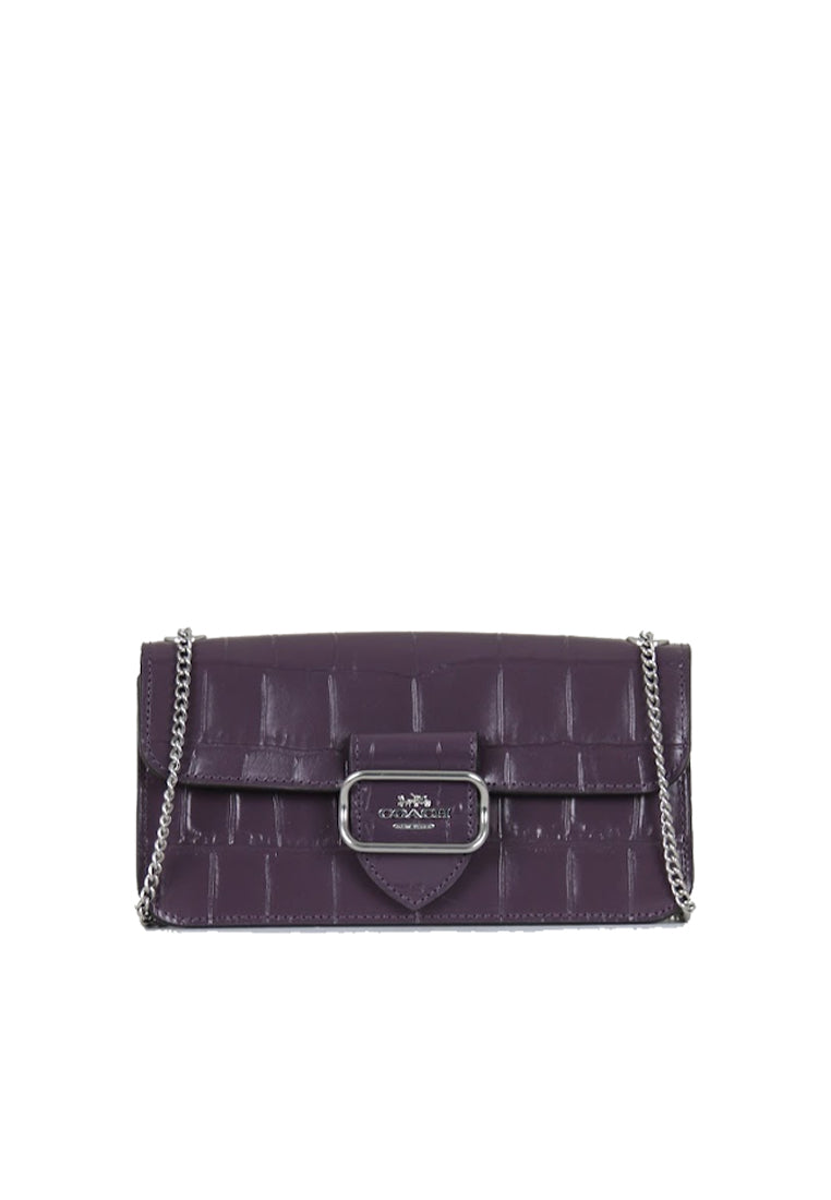 COACH Coach Morgan Crossbody Bag Crocodile Embossed In Amethyst CN380