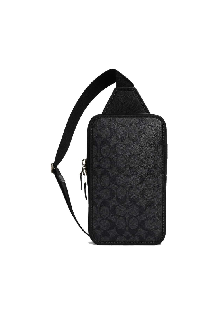 COACH Coach Men Sullivan C9867 Pack With Signature Canvas In Charcoal/Black