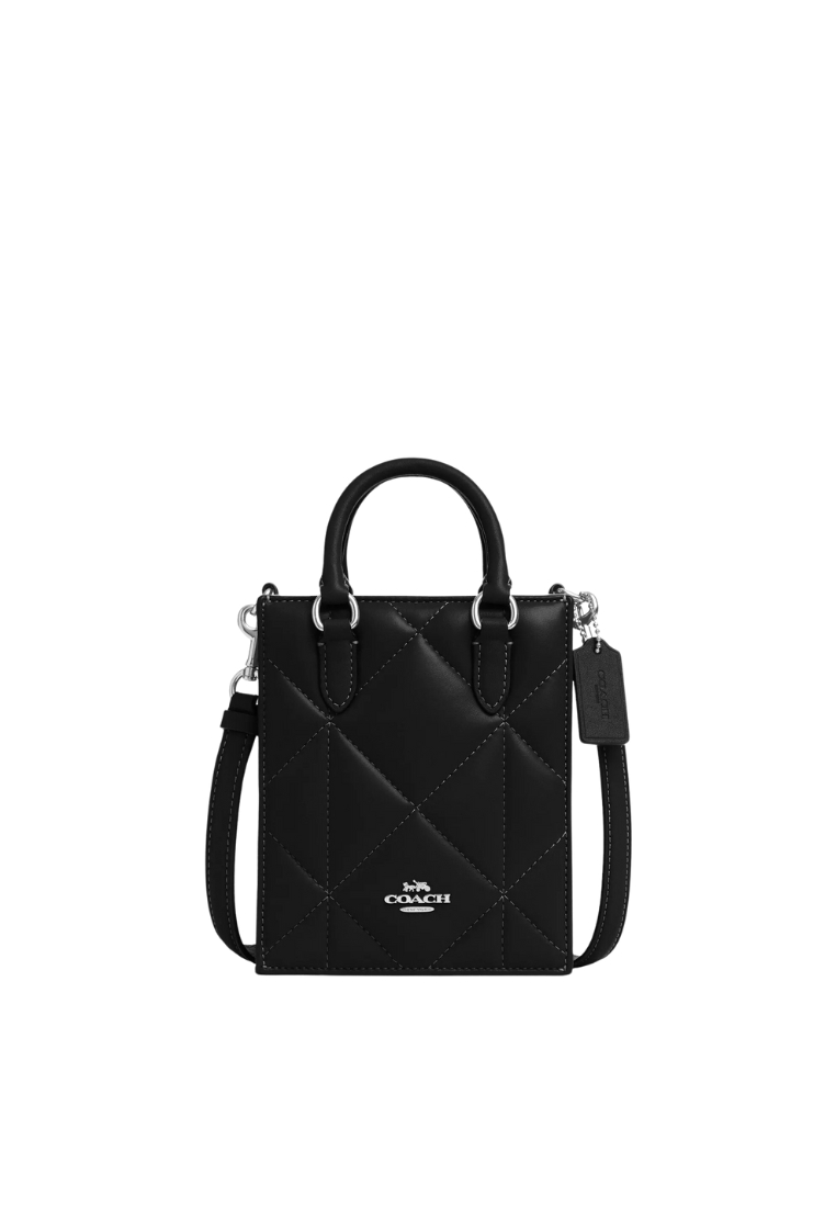 COACH Coach North South Mini Tote Bag With Puffy Diamond Quilting In Badlands Flr CJ580