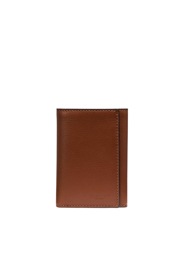 Coach Coach Trifold Wallet Sportcalf Leather In Saddle 23845