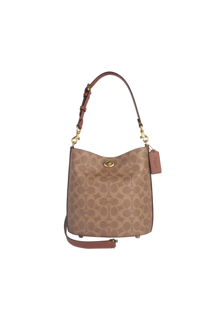 COACH Willow Women's Shoulder Bag In Brown & Yellow Spell Caramel CW882