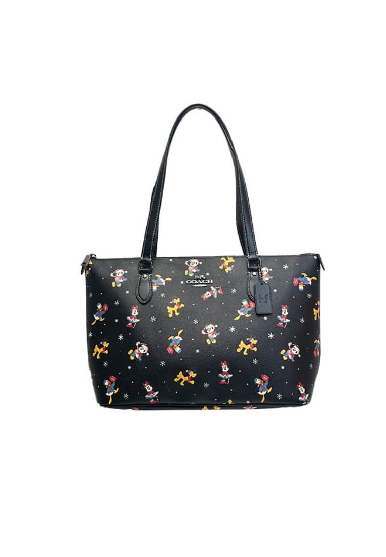 Coach Disney X  COACH ZIP TOP TOTE BAGS (CM189) – QB / Black Multi