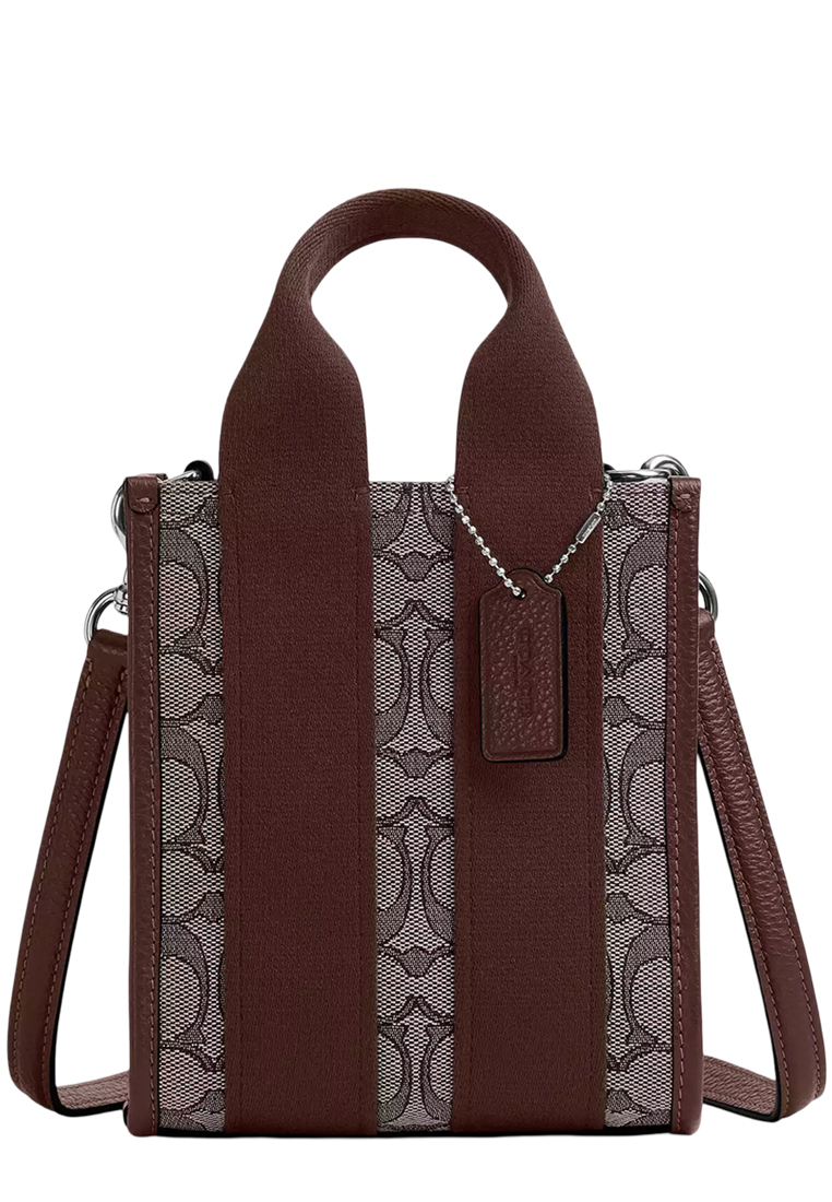COACH Smith Mini Tote Bag In Signature Jacquard - Oak/ Maple CCL75