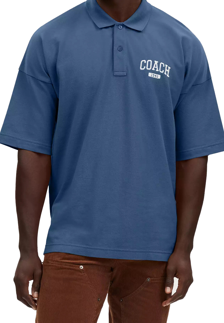Coach Relaxed Polo T-Shirt in Navy CO815