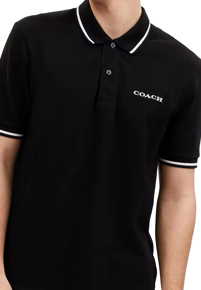 Coach Signature Polo T-Shirt in Black CO817