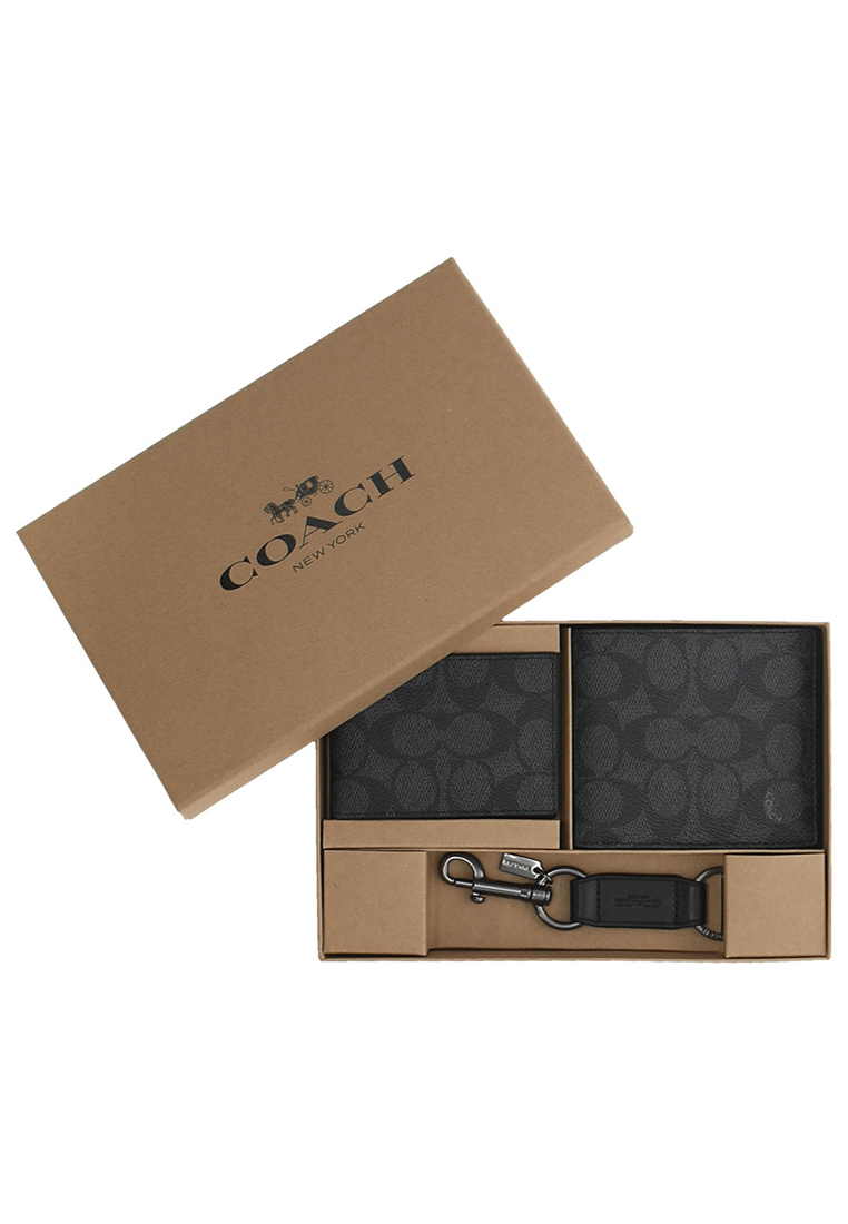 Coach Men's Boxed Classic Logo 3-In-1 Wallet Set CW344QBMI5