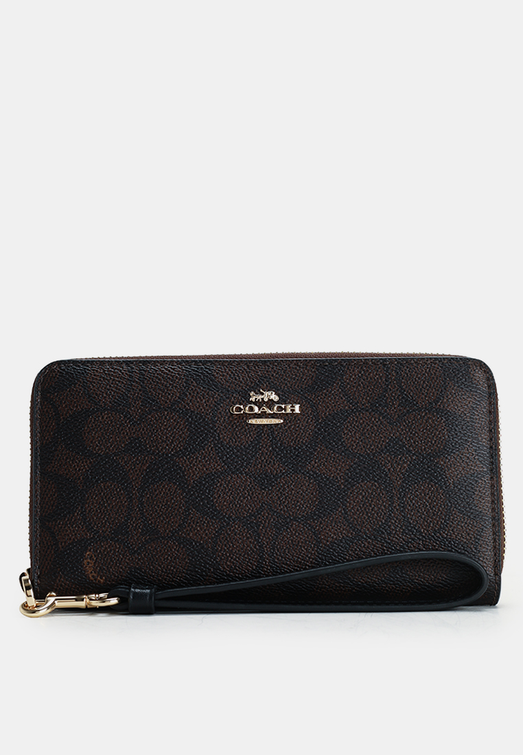 COACH Long Zip Around Wallet In Signature Canvas