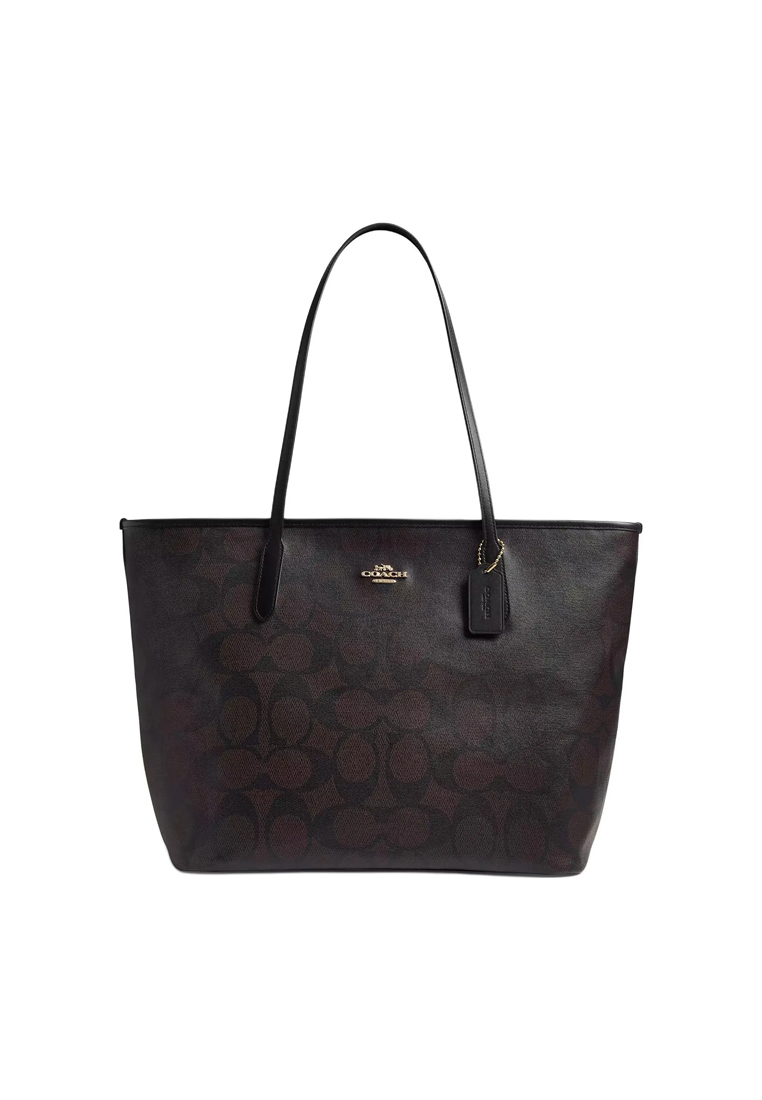 COACH Large City Tote Bag In Maxi Signature Canvas CCD66