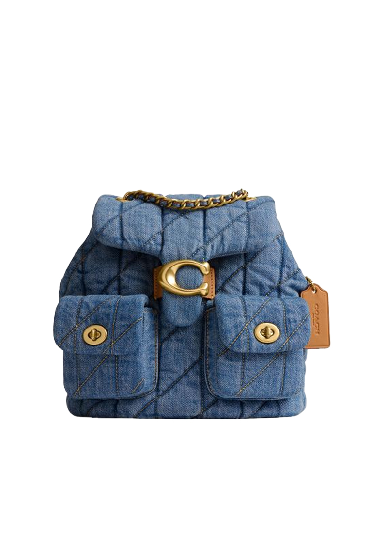 COACH Women's Tabby Backpack With Quilting in Indigo CZ747