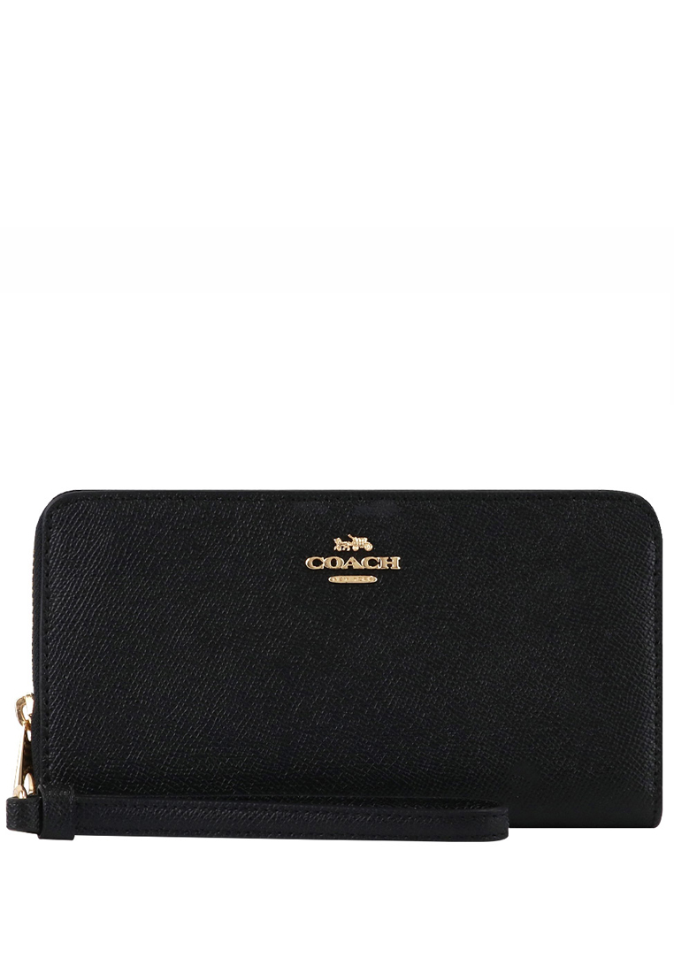 COACH Long Zip Around Wallet - Black