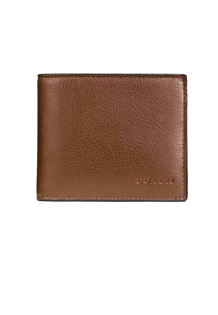 Coach Men's 3 In 1 Wallet In Smooth Calf Leather Dark Saddle CR911