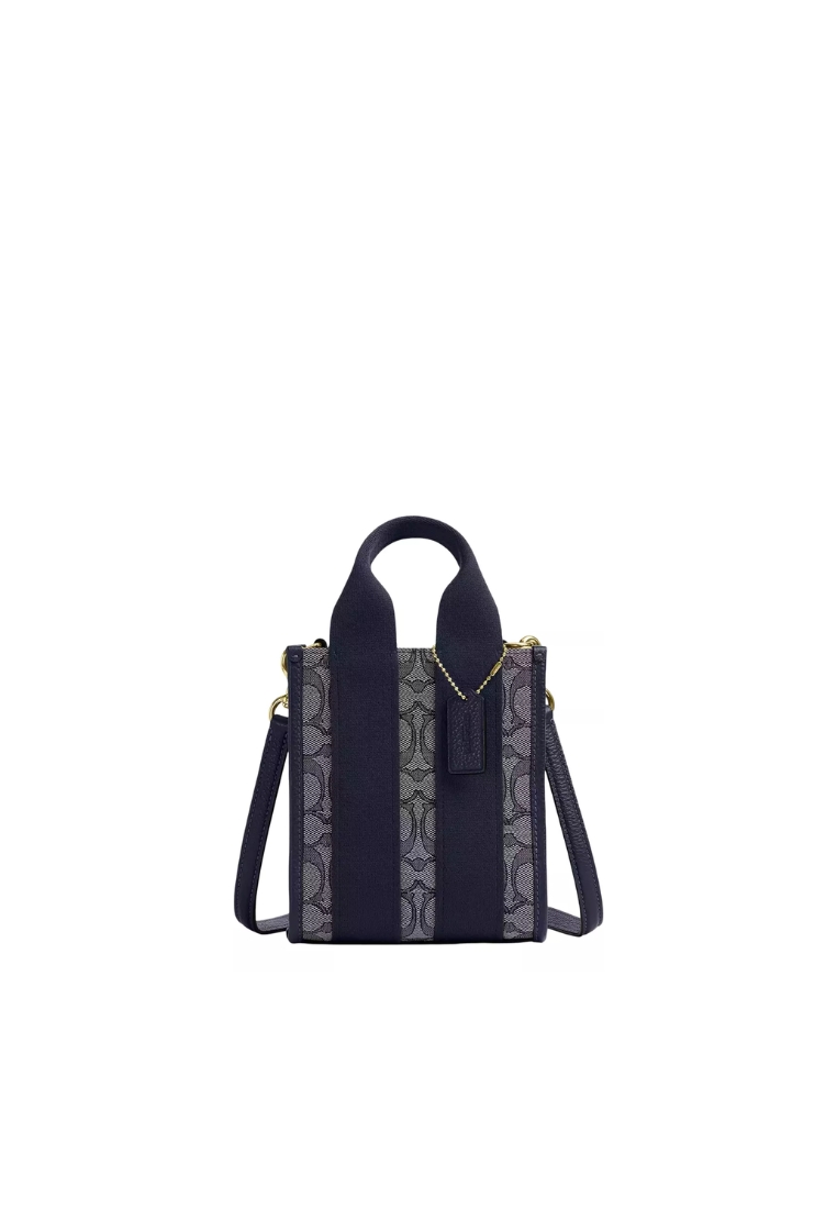 COACH Coach Smith Mini Tote Bag In Signature Jacquard In Midnight Navy CCL75