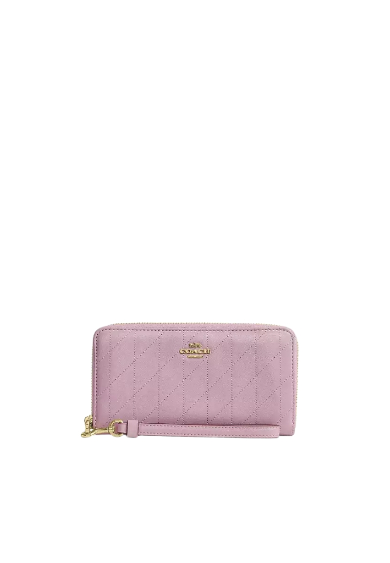 COACH Coach Long Zip Around Wallet With Quilting In Carnation CEL63