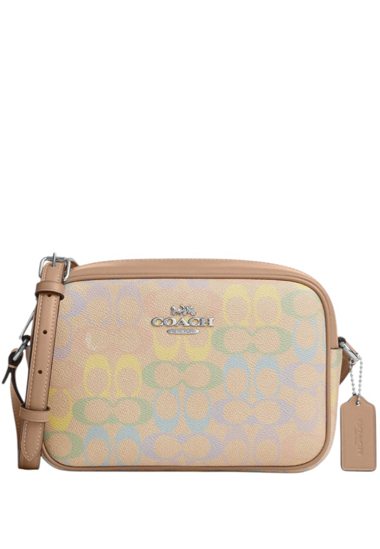 COACH Jamie Camera Bag In Rainbow Signature Canvas - Sand/Multi