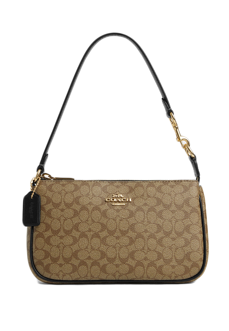 COACH Nolita 19 In Colorblock Signature Canvas - Brown/Black