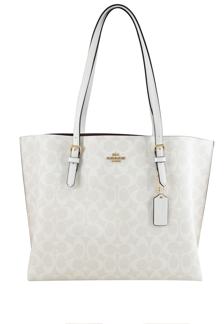 COACH Mollie Tote In Signature Canvas - Glacier White