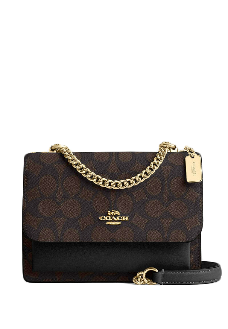 COACH Mini Klare Crossbody Bag In Signature Canvas - Walnut Black