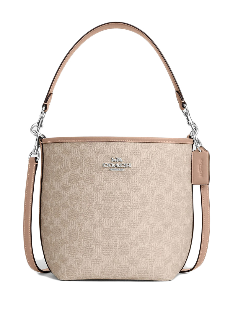 COACH City Bucket Bag In Signature Canvas - Sand Beige
