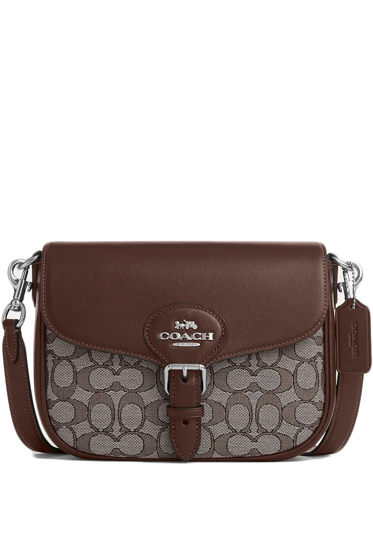 COACH Amelia Saddle Bag In Signature Jacquard - Maple