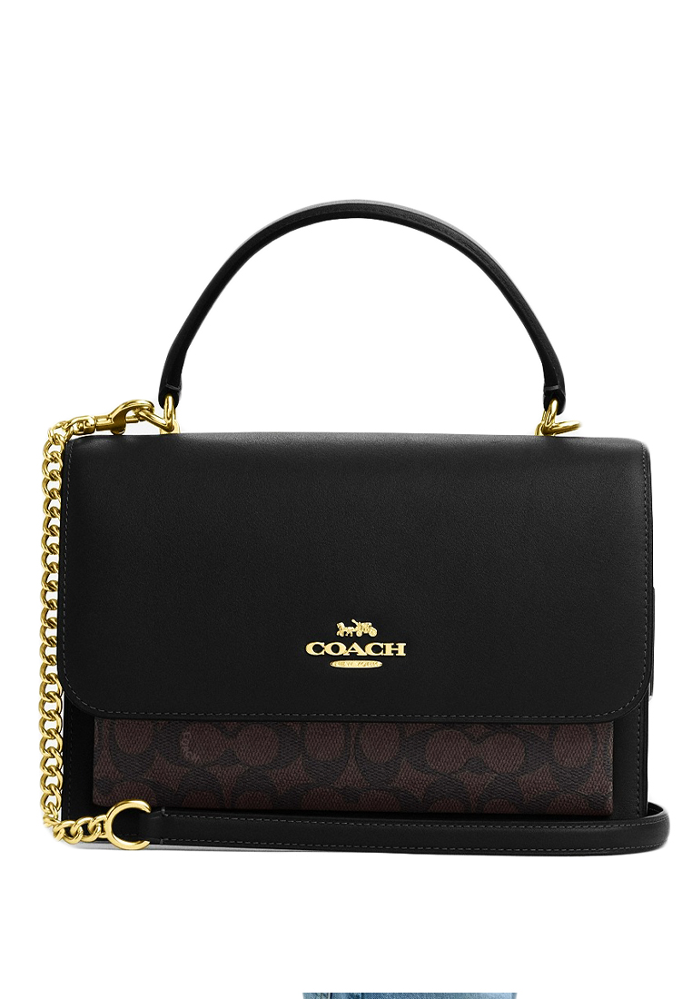 COACH Klare Top Handle Bag In Signature Canvas - Walnut/Black