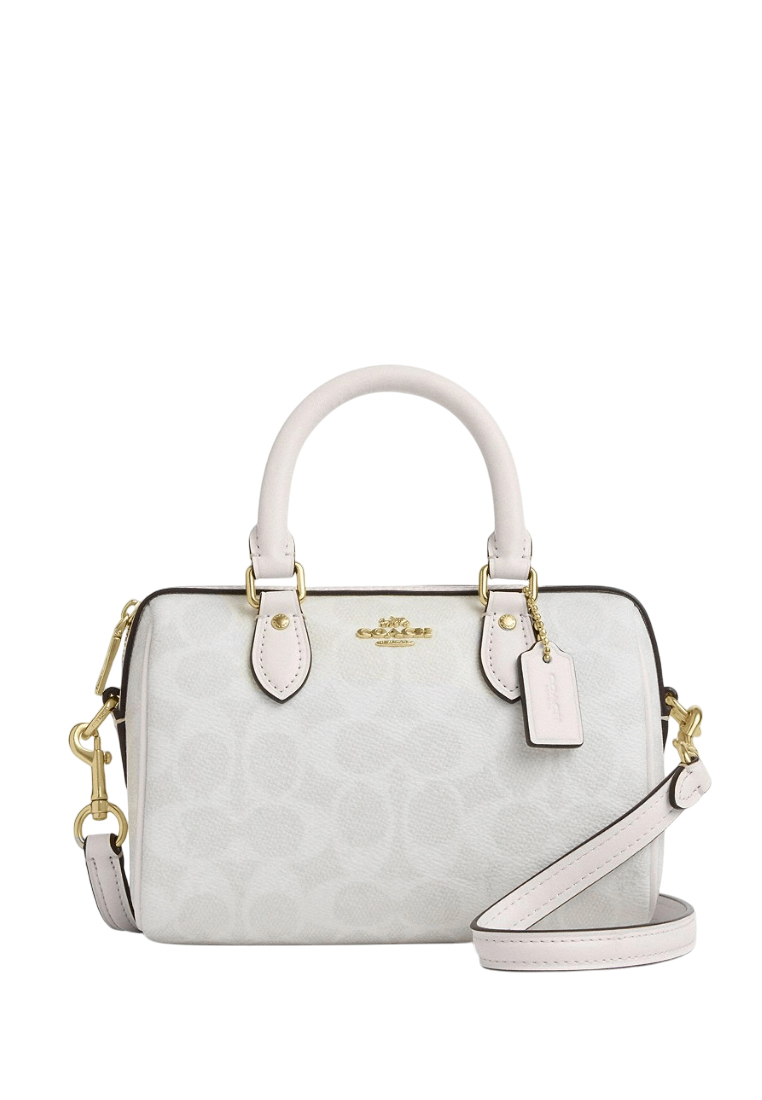 COACH Mini Rowan Crossbody Bag In Signature Canvas - Gracier White