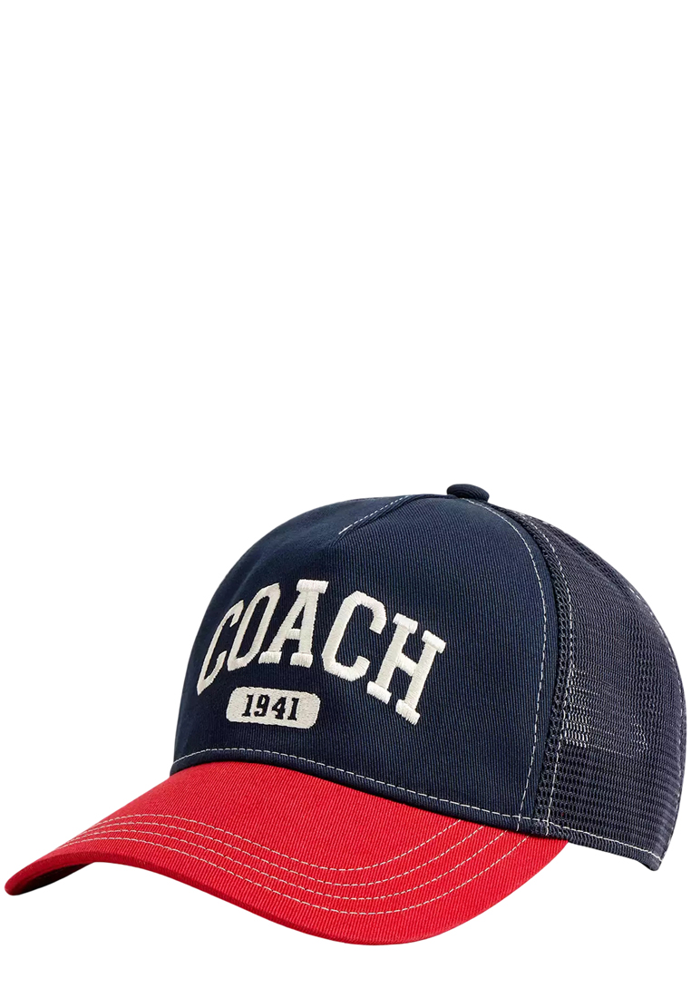 COACH 1941 Varsity Trucker Hat - Navy/ Enamel Red CCN87