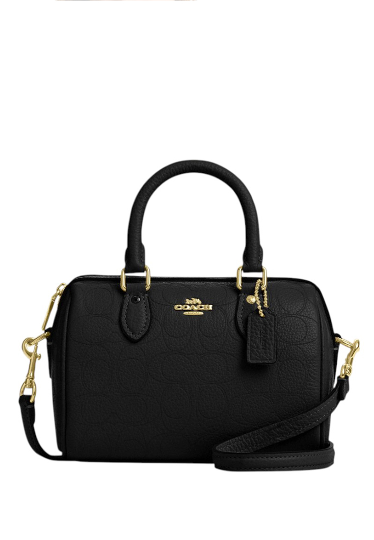 COACH Mini Rowan Crossbody Bag In Signature Leather - Black