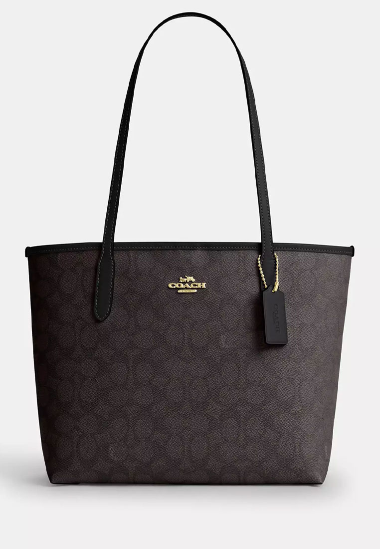 COACH Medium City Tote Bag In Signature Canvas