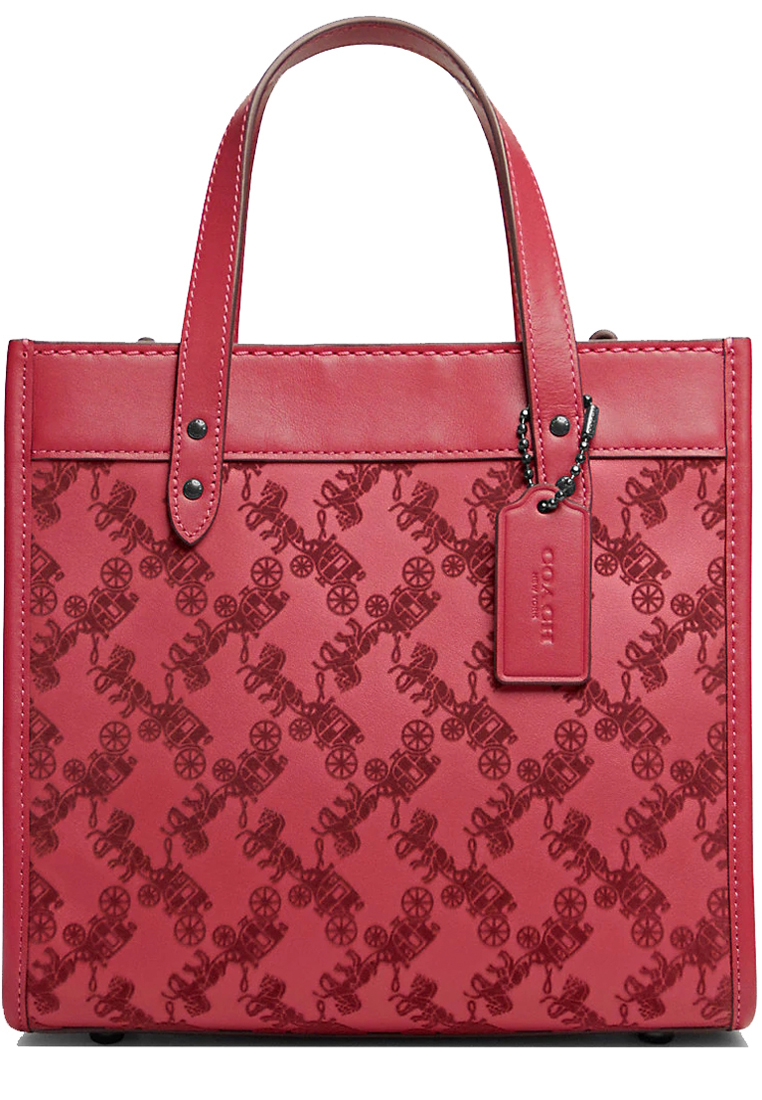 COACH Field Tote Bag 22 With Horse And Carriage in Rouge CD750