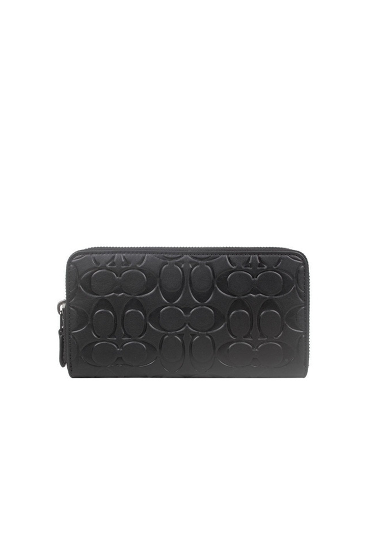 Coach Men's Accordion Wallet In Signature Leather Black CE551QBBK