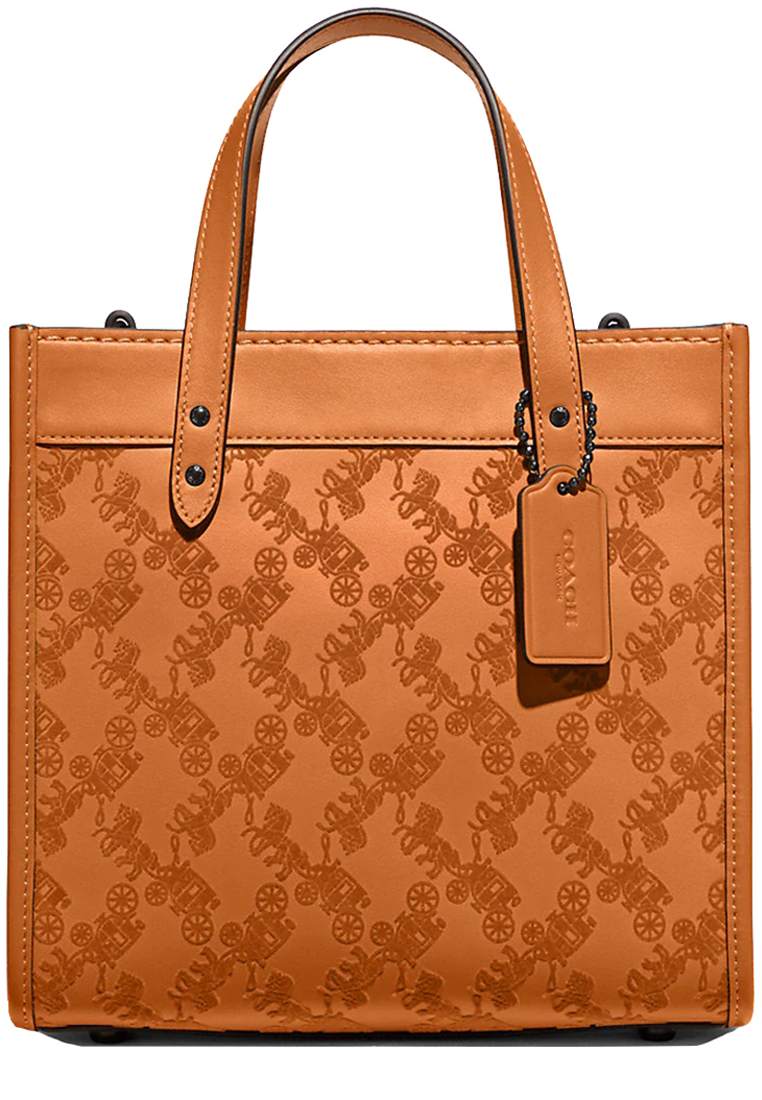 COACH Field Tote Bag 22 With Horse And Carriage in Butterscotch CD750