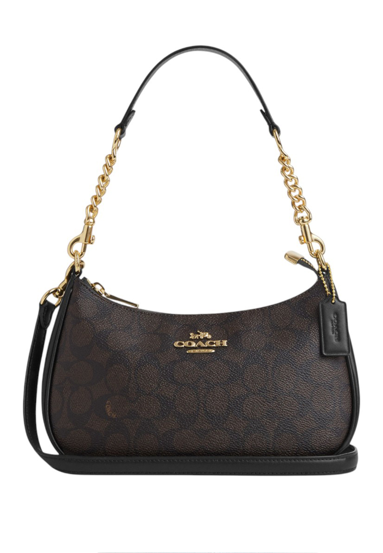 Coach Teri Shoulder Bag In Signature Canvas - Walnut/Black