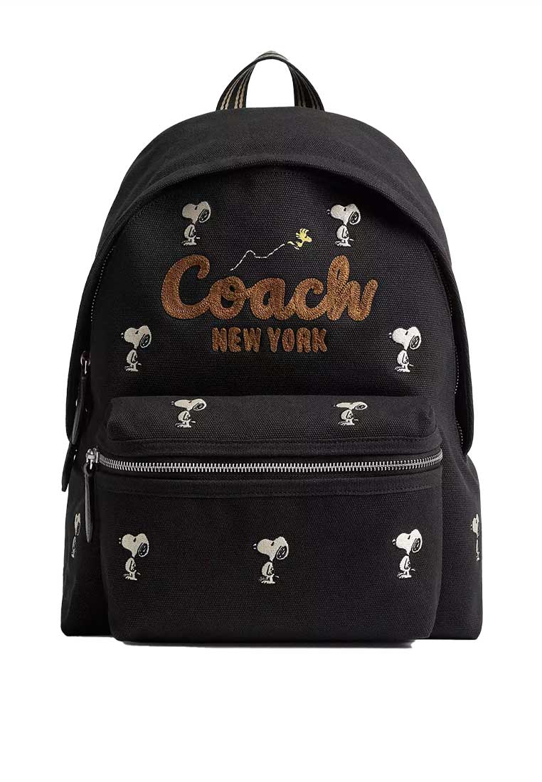 COACH Coach X Peanuts Snoopy Cargo Backpack Black Multi CBF69