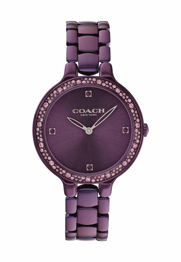 COACH Chelsea Women's Watch Ionic Plated Purple Steel Strap - Purple Dial 14504353
