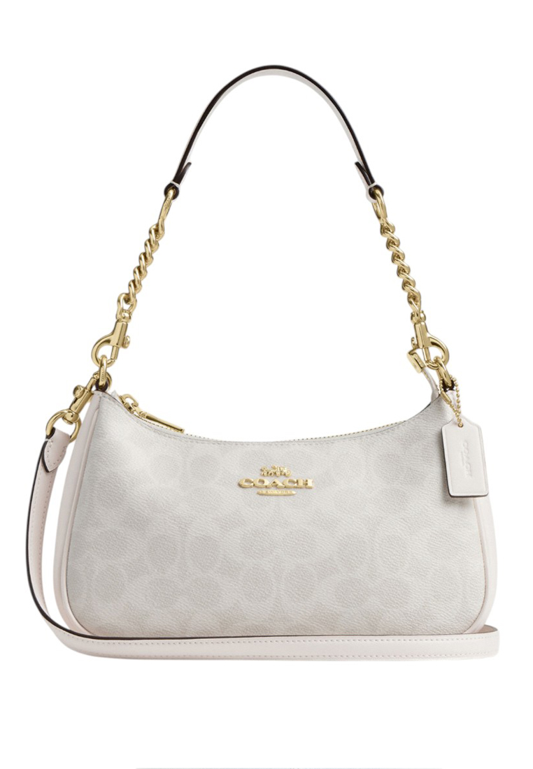 Coach Teri Shoulder Bag In Signature Canvas - White/Chalk