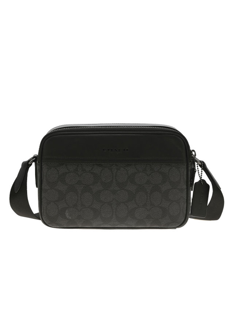 Coach Graham Crossbody Bag In Signature Canvas Charcoal Black CV921